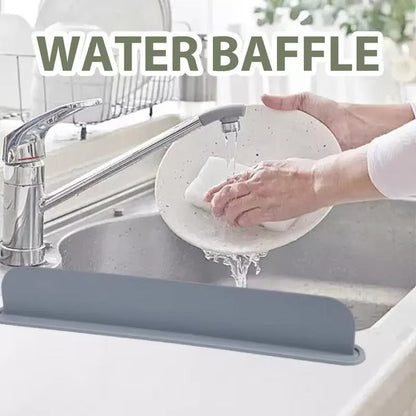 Silicone Sink Splash Guard Flexible Water Splash Stopper with Double Suction Cups | Kitchen & Bathroom Sink Protector | 15 Inch Random Color