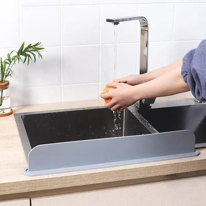Silicone Sink Splash Guard Flexible Water Splash Stopper with Double Suction Cups | Kitchen & Bathroom Sink Protector | 15 Inch Random Color