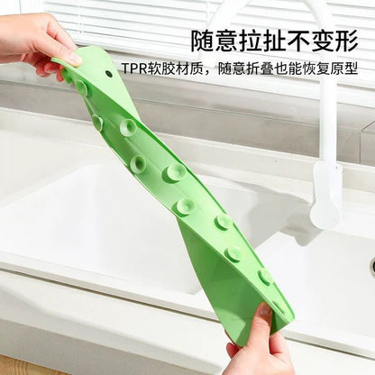 Silicone Sink Splash Guard Flexible Water Splash Stopper with Double Suction Cups | Kitchen & Bathroom Sink Protector | 15 Inch Random Color